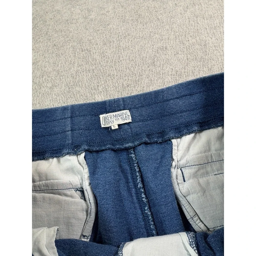 Quaker Marine Dark Wash Indigo Loopback Terry‎ Joggers (Men's Large) Blue